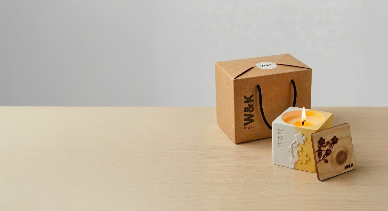 Bougie 9 cm Fleurs - W&K